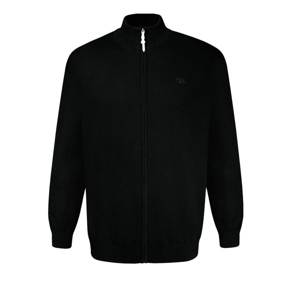 Duke Mens D555 Franco 1 Knitted Full Zip Kingsize Sweatshirt / Black